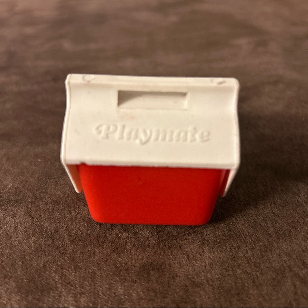 Playmate Miniature Red and White Cooler